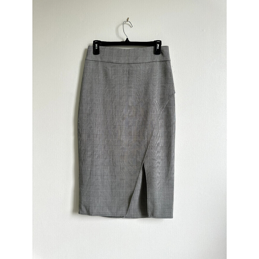 WAYF women's Faux Wrap Pencil Skirt Size M in green grey color Midi new